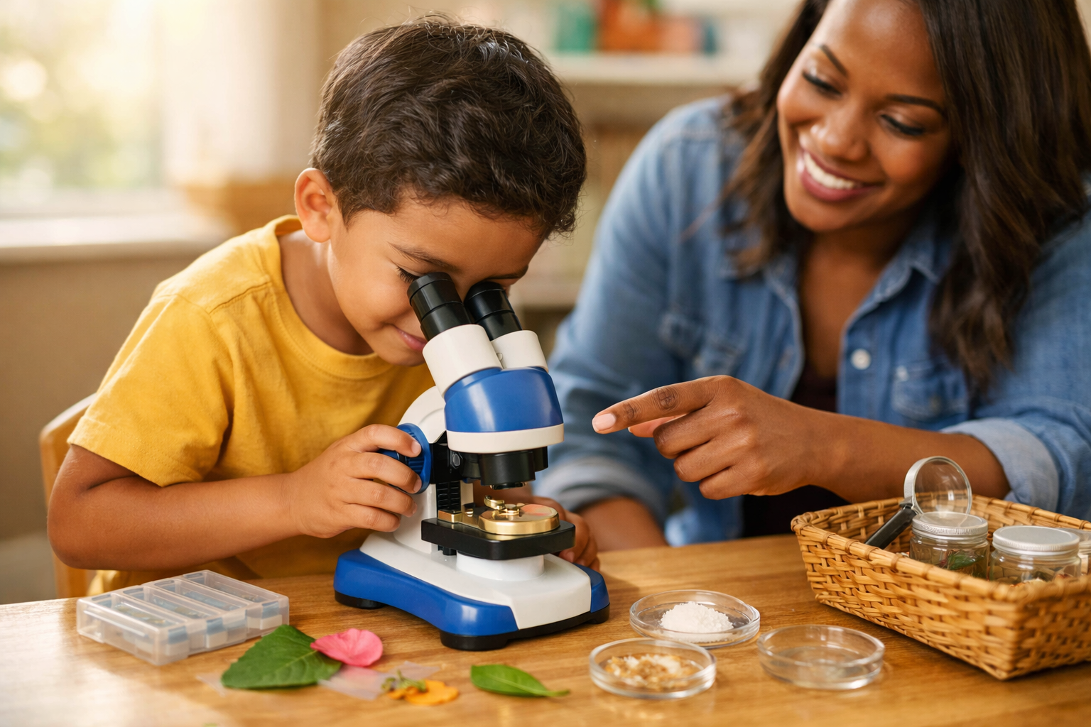Kid Using Microscope Microscope for Kindergarteners: Kid-Safe Features - Stemsparklab